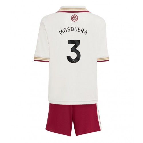 Lacne Dětský Futbalové dres Arsenal Cristhian Mosquera #3 2025-26 Krátky Rukáv - Tretina (+ trenírky)